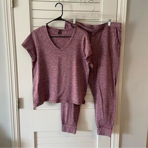32 Degrees Cool Sleepwear Set Heathered Maroon Size XL